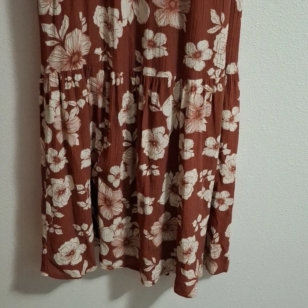 Abercrombie & Fitch Tie Strap Floral Maxi Midi Dress Size LT